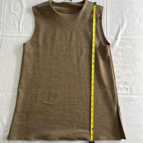 Zara Women’s Sleeveless Top,  Size M, Brown, Classic Crew Neck, Stretchy - Picture 3 of 11